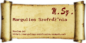 Margulies Szofrónia névjegykártya